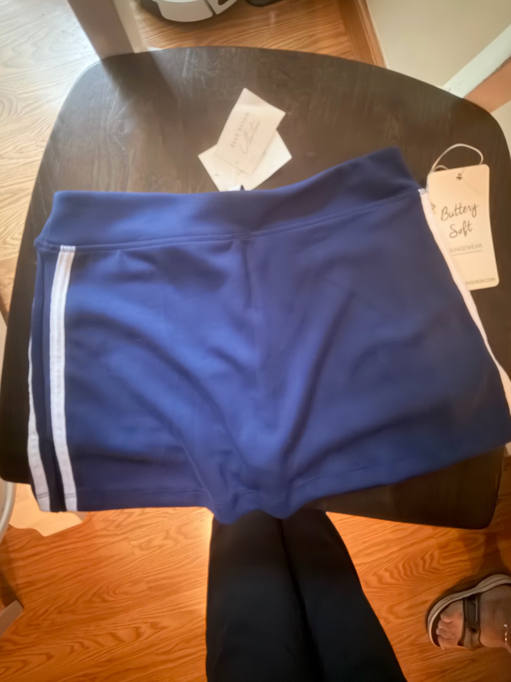 Love Tree Navy Athletic Skort with White Side Stripes NWT